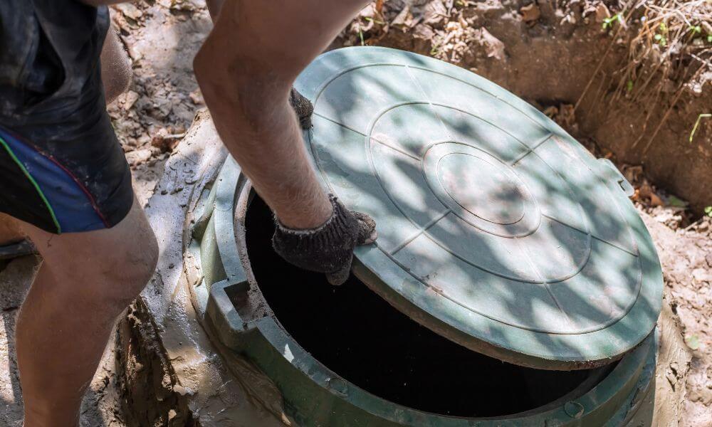 Perth Septics worker doing septic tank repair and maintenance in Thornlie